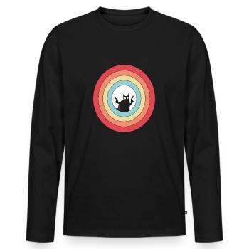 Pew Pew Cat Chat Madafakas Chat fou - T-shirt manches longues Premium bio Homme - noir - Devant - Nico (187cm)