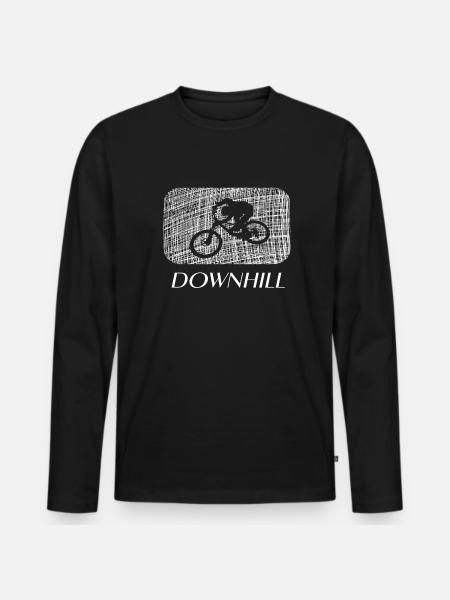 Downhill biken - Männer Premium Bio Langarmshirt - Schwarz