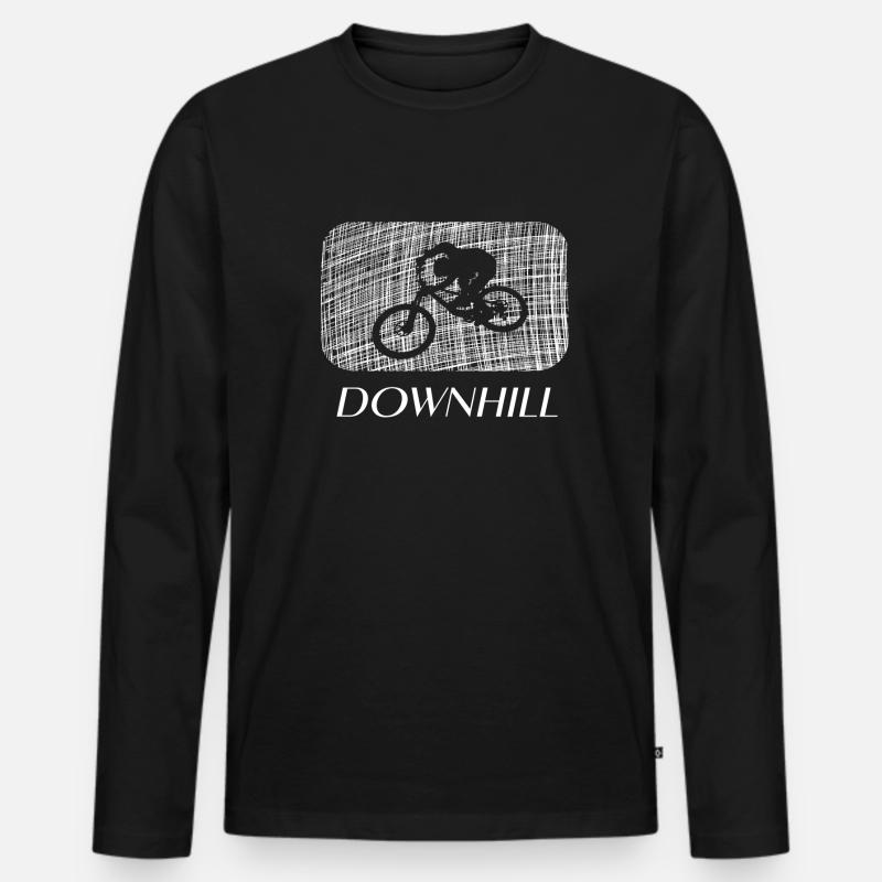 Downhill biken - Männer Premium Bio Langarmshirt - Schwarz