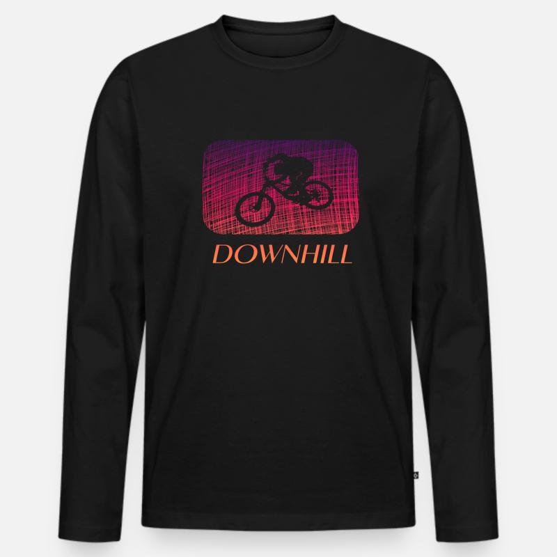 Downhill - Männer Premium Bio Langarmshirt - Schwarz