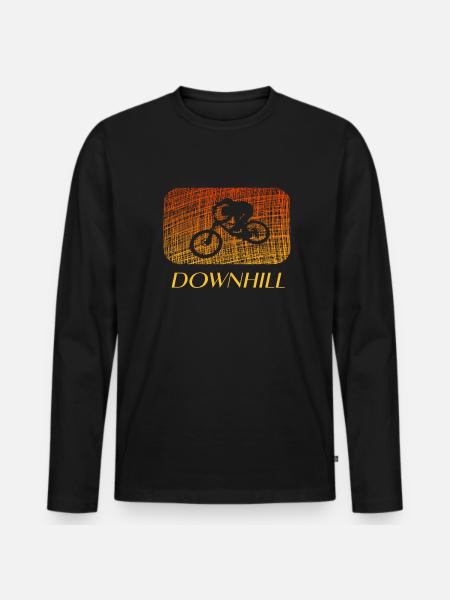 Downhill - Männer Premium Bio Langarmshirt - Schwarz