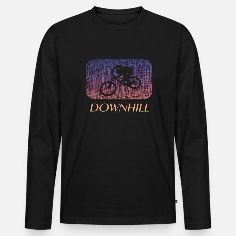 Downhill biken MTB - Männer Premium Bio Langarmshirt - Schwarz