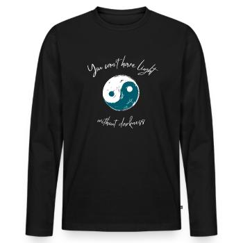 Yin Yang vous ne pouvez pas avoir de lumière sans obscurité - T-shirt manches longues Premium bio Homme - noir - Devant - Nico (187cm)