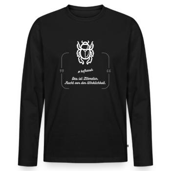 Kafka Verwandlung Maikäfer Zitat Literatur - Männer Premium Bio Langarmshirt - Schwarz - Vorne - Nico (187cm)