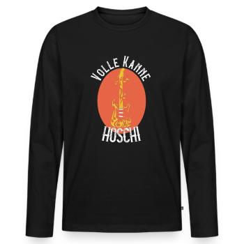 Volle Kanne Hoschi Granatenstark - Männer Premium Bio Langarmshirt - Schwarz - Vorne - Nico (187cm)