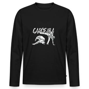 Capoeira, le cadeau de combattant. - T-shirt manches longues Premium bio Homme - noir - Devant - Nico (187cm)