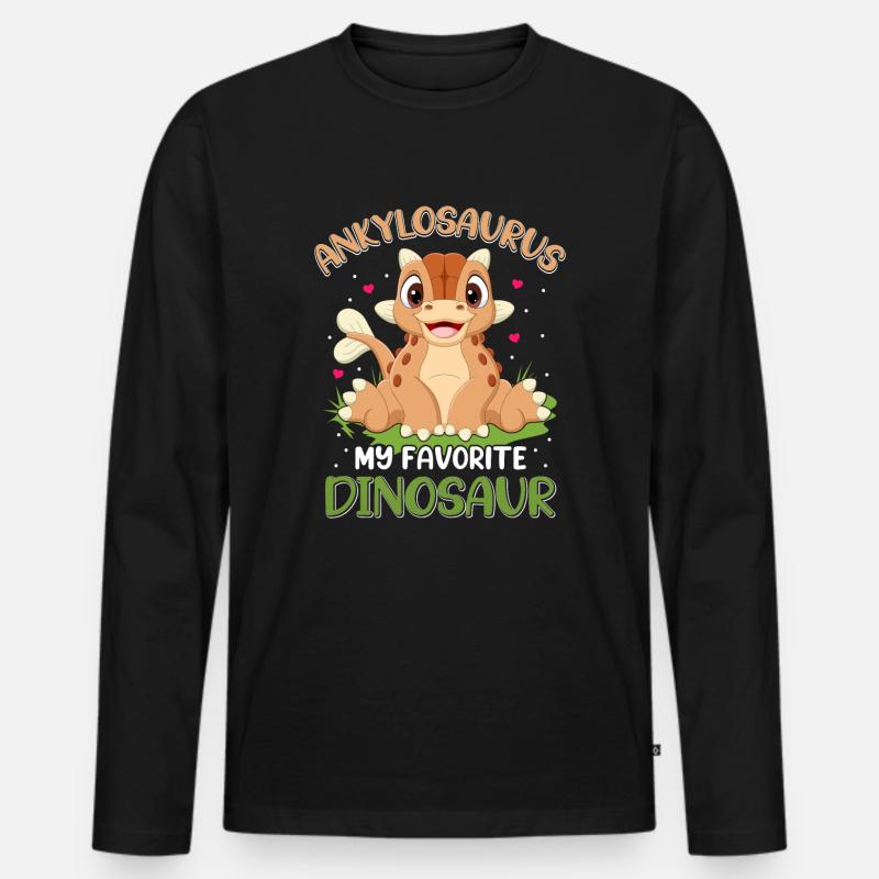 Ankylosaurus Dinosaurier Geschenk Kinder - Männer Premium Bio Langarmshirt - Schwarz