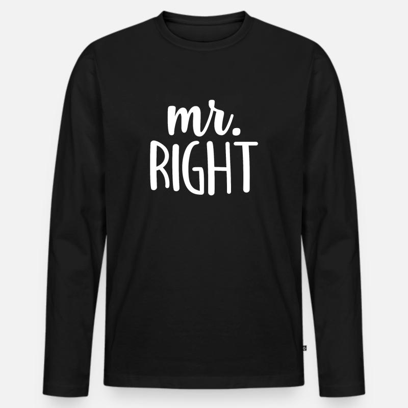 Mr. Right - Männer Premium Bio Langarmshirt - Schwarz
