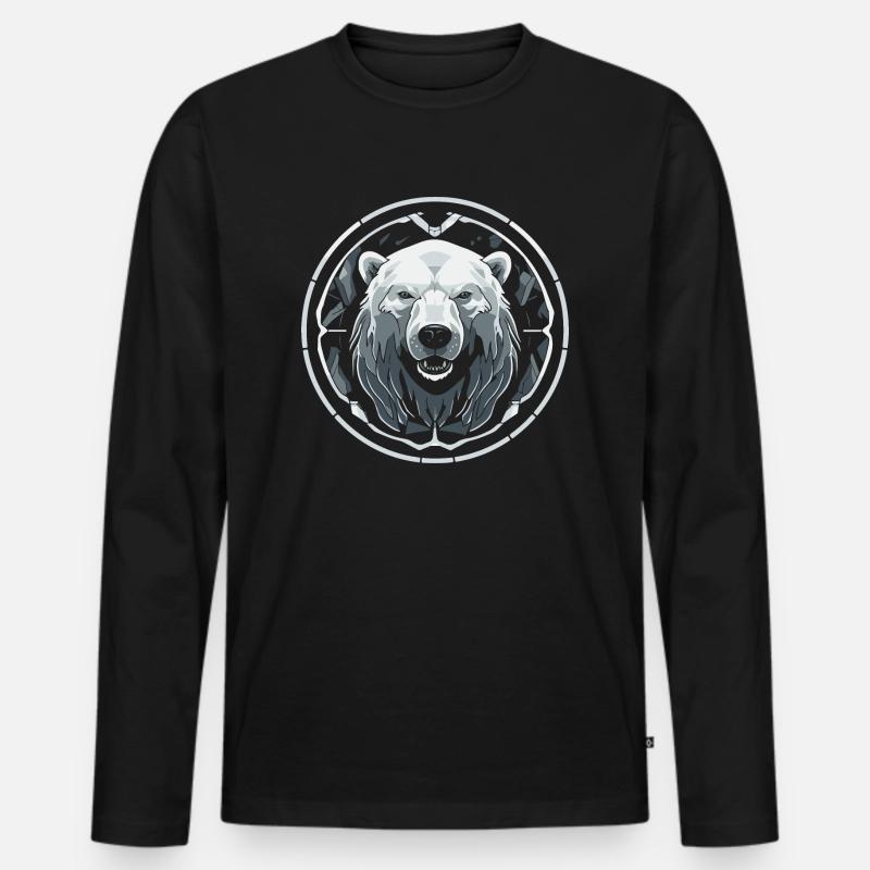 Eisbär - Männer Premium Bio Langarmshirt - Schwarz