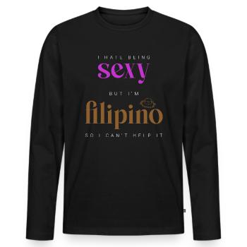 Sexy philippinisches Design für stolze Pinoys - Männer Premium Bio Langarmshirt - Schwarz - Vorne - Nico (187cm)