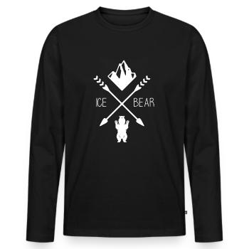 Polar bear - Men's Premium Organic Long Sleeve Shirt - black - Front - Nico (187cm)