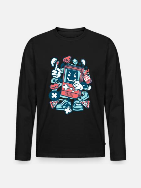 Gamer Gaming - Männer Premium Bio Langarmshirt - Schwarz