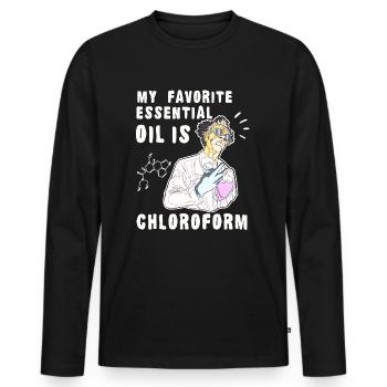 Funny scientist saying chemistry physicist - Men's Premium Organic Long Sleeve Shirt - black - Front - Nico (187cm)