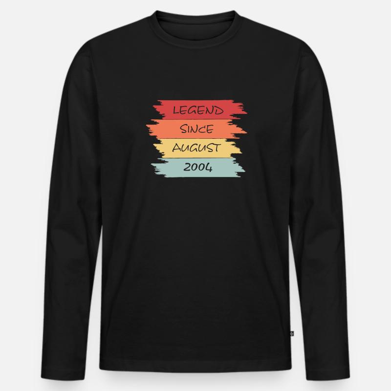 Legend Since August 2004 - Männer Premium Bio Langarmshirt - Schwarz