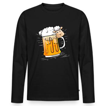 Artisanat bière moutons drôle douce houblon maison brasseur - T-shirt manches longues Premium bio Homme - noir - Devant - Nico (187cm)