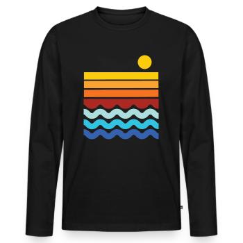 Strand Horizont - Männer Premium Bio Langarmshirt - Schwarz - Vorne - Nico (187cm)