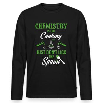 Chimiste Chimiste Chimiste Assistant De Chimiste Cadeau - T-shirt manches longues Premium bio Homme - noir - Devant - Nico (187cm)