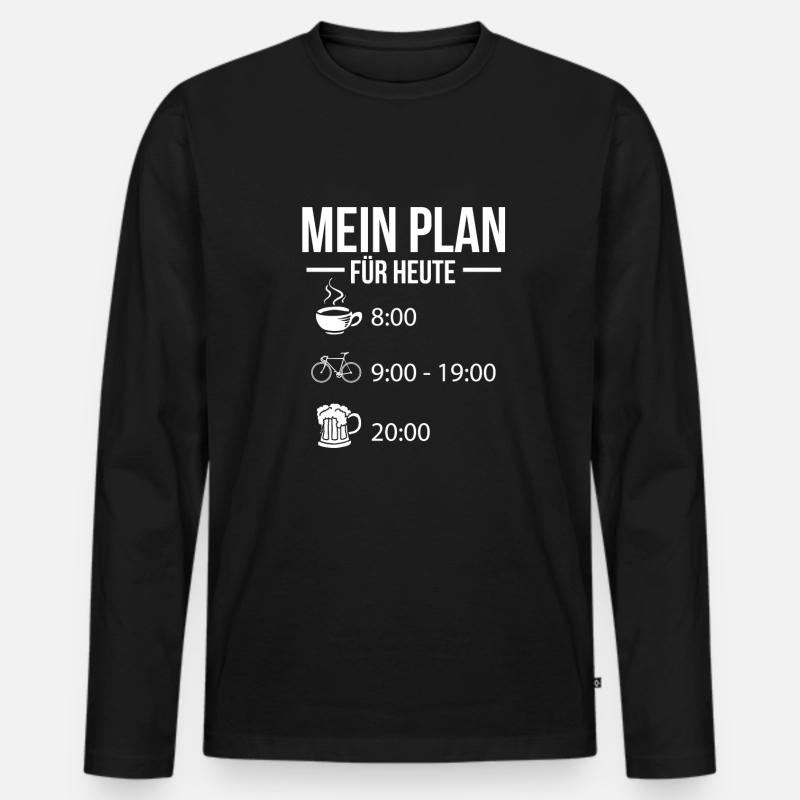 Rennradfahrer Farhrradfahrer - Männer Premium Bio Langarmshirt - Schwarz