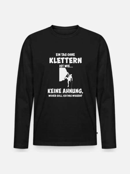 Klettern Kletterer Bouldern Boulderer - Männer Premium Bio Langarmshirt - Schwarz