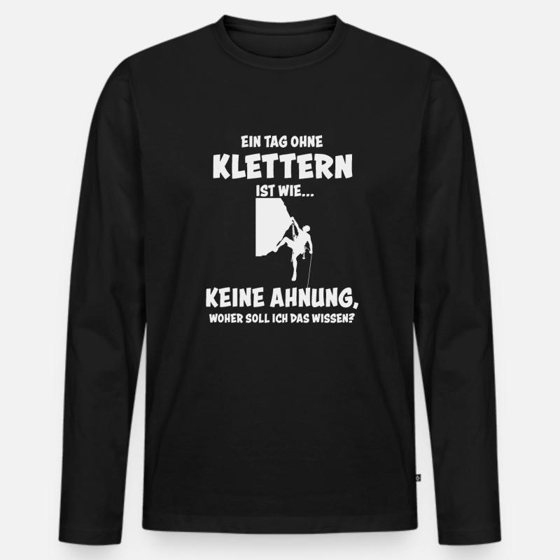 Klettern Kletterer Bouldern Boulderer - Männer Premium Bio Langarmshirt - Schwarz