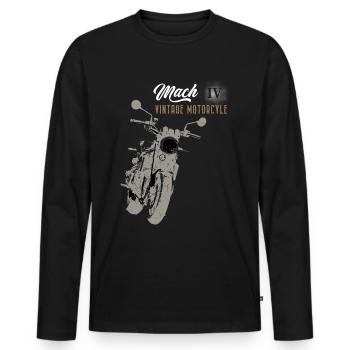 Vintage Motorcycle mach IV Moto - T-shirt manches longues Premium bio Homme - noir - Devant - Nico (187cm)