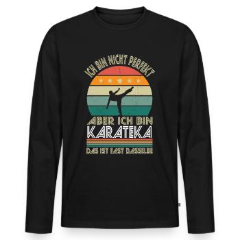 Je ne suis pas parfait, mais je suis karatéka - T-shirt manches longues Premium bio Homme - noir - Devant - Nico (187cm)