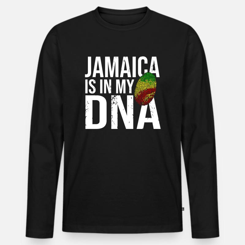 Jamaica - Männer Premium Bio Langarmshirt - Schwarz