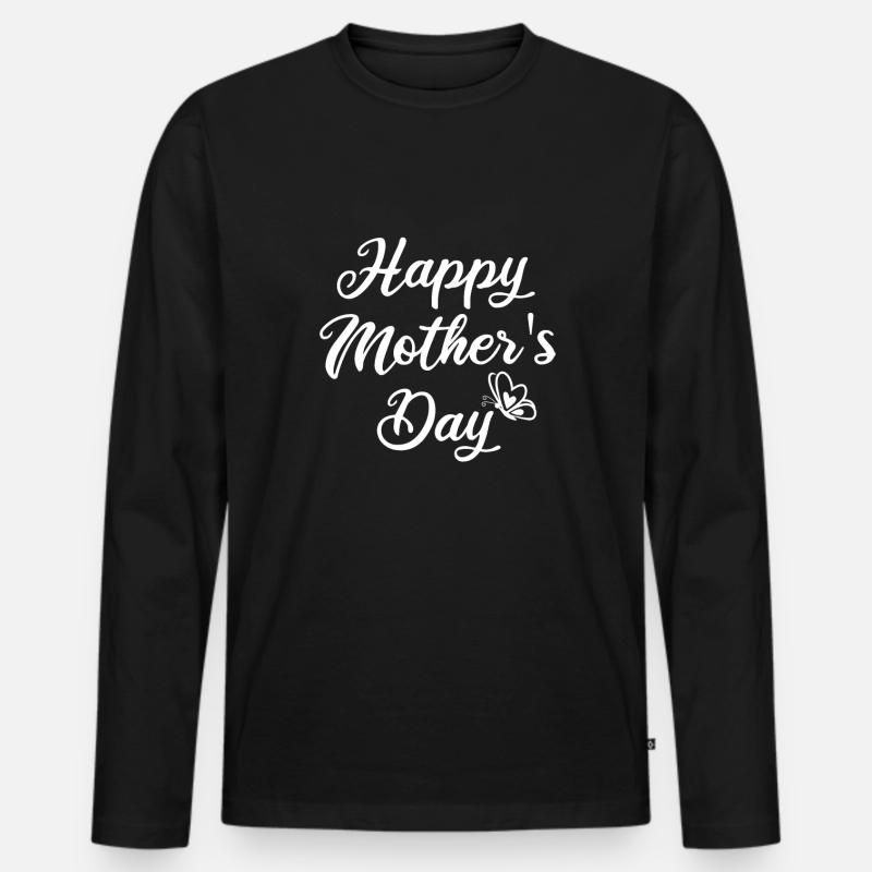 Muttertag - Männer Premium Bio Langarmshirt - Schwarz