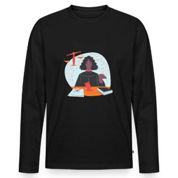 Gift for a judge - Men's Premium Organic Long Sleeve Shirt - black - Front - Nico (187cm)