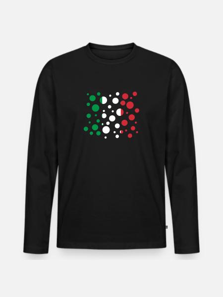 Italy - Männer Premium Bio Langarmshirt - Schwarz