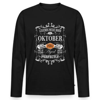 Legends est né en octobre 2002 - T-shirt manches longues Premium bio Homme - noir - Devant - Nico (187cm)