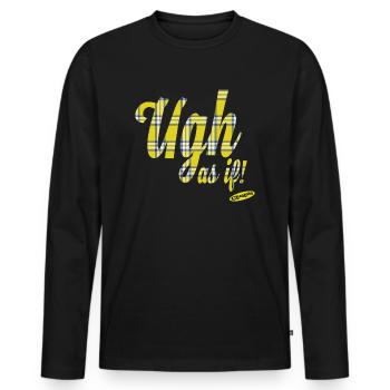 Clueless Ugh As If Vintage Style - Männer Premium Bio Langarmshirt - Schwarz - Vorne - Nico (187cm)