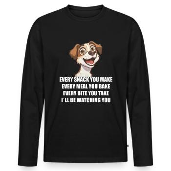 Jeder Snack, den Sie zubereiten... Geschenk für Hundebesitzer - Männer Premium Bio Langarmshirt - Schwarz - Vorne - Nico (187cm)