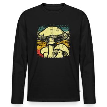 Pilze Pilzsammler - Männer Premium Bio Langarmshirt - Schwarz - Vorne - Nico (187cm)