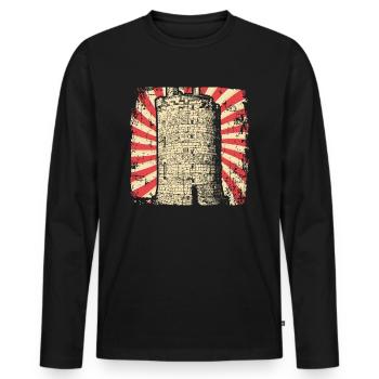 Castle Middle Ages - Men's Premium Organic Long Sleeve Shirt - black - Front - Nico (187cm)