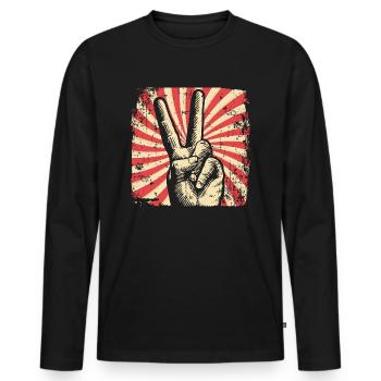 Peace Peace Movement - Men's Premium Organic Long Sleeve Shirt - black - Front - Nico (187cm)