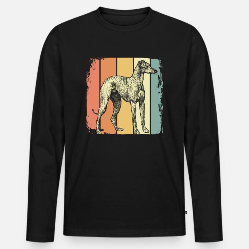 Hund Windhunde - Männer Premium Bio Langarmshirt - Schwarz