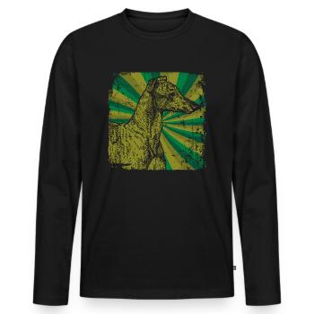 Le lévrier - T-shirt manches longues Premium bio Homme - noir - Devant - Nico (187cm)