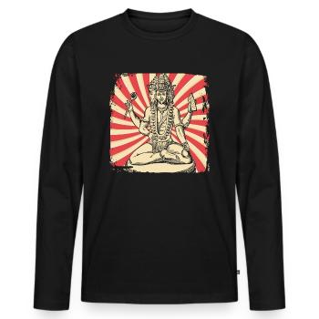 Hindou Inde Hindouisme - T-shirt manches longues Premium bio Homme - noir - Devant - Nico (187cm)