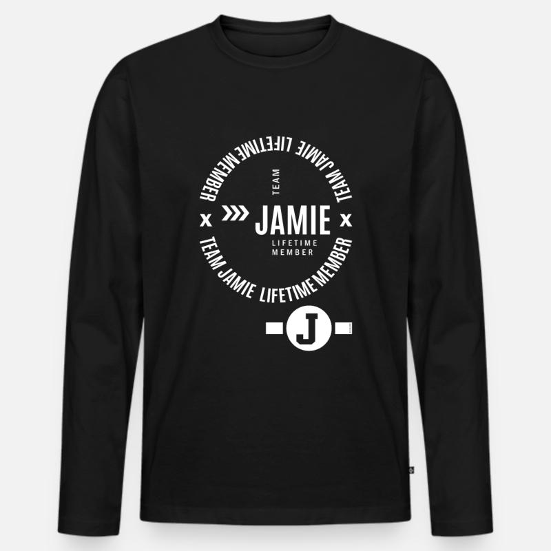 Wie heißt Jamie? - Männer Premium Bio Langarmshirt - Schwarz