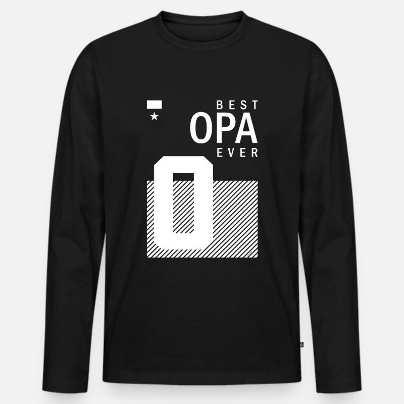Bestes Opa - Männer Premium Bio Langarmshirt - Schwarz