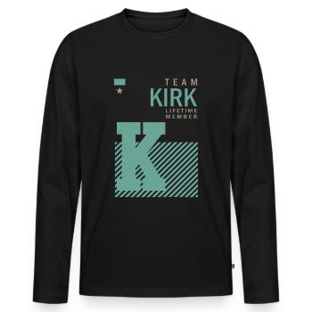 Team Kirk Lifetime - Men's Premium Organic Long Sleeve Shirt - black - Front - Nico (187cm)