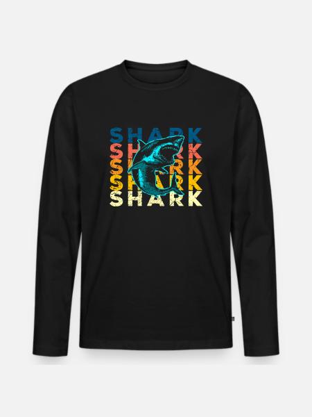 Shark shark - Men's Premium Organic Long Sleeve Shirt - black
