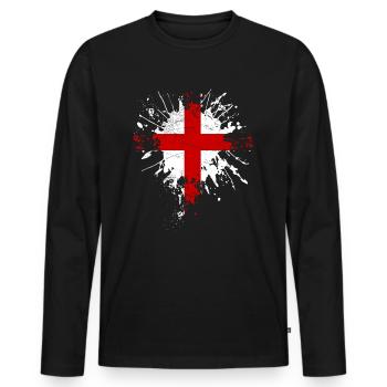 Union Jack - Men's Premium Organic Long Sleeve Shirt - black - Front - Nico (187cm)