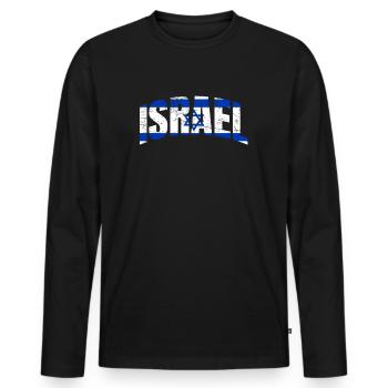 Israel - Men's Premium Organic Long Sleeve Shirt - black - Front - Nico (187cm)