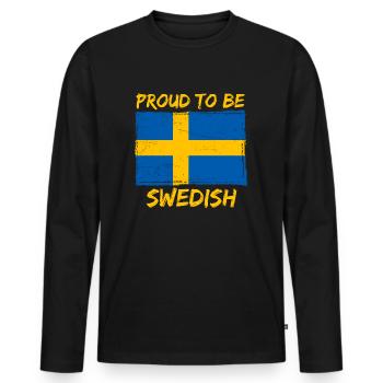 Proud to be Swedish - Men's Premium Organic Long Sleeve Shirt - black - Front - Nico (187cm)