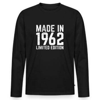 Fabriqué en 1962 - Edition limitée - T-shirt manches longues Premium bio Homme - noir - Devant - Nico (187cm)