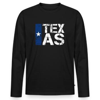 Texas - T-shirt manches longues Premium bio Homme - noir - Devant - Nico (187cm)