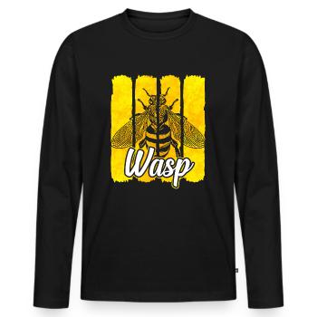 guêpe - T-shirt manches longues Premium bio Homme - noir - Devant - Nico (187cm)