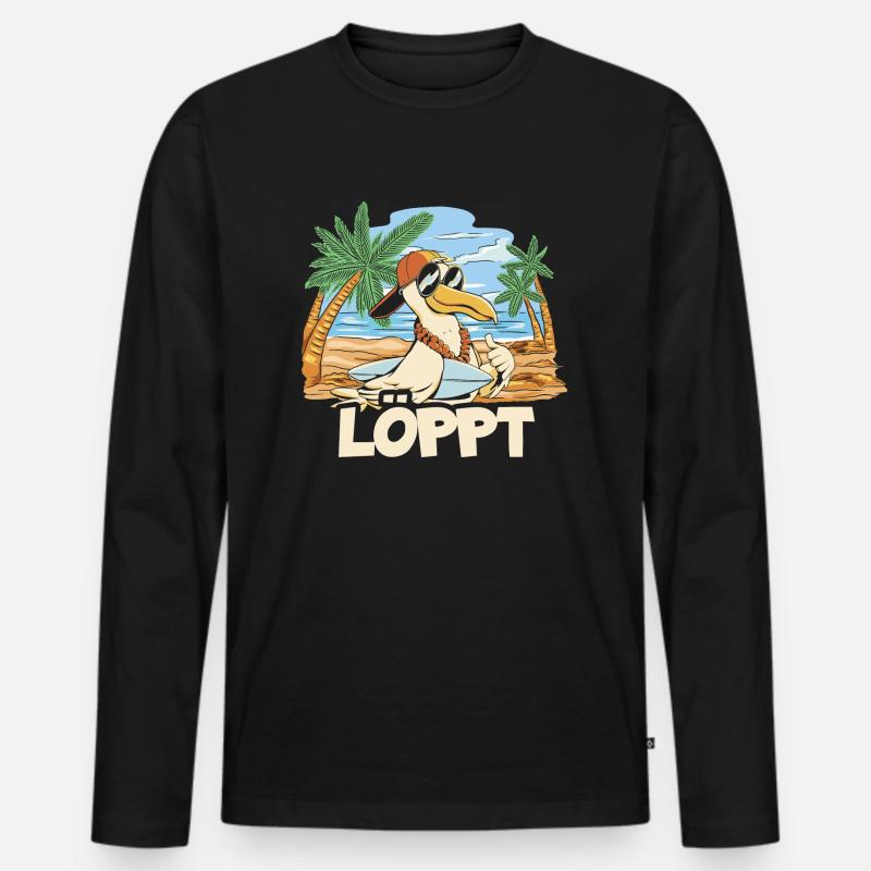 Loppt Bird - Männer Premium Bio Langarmshirt - Schwarz